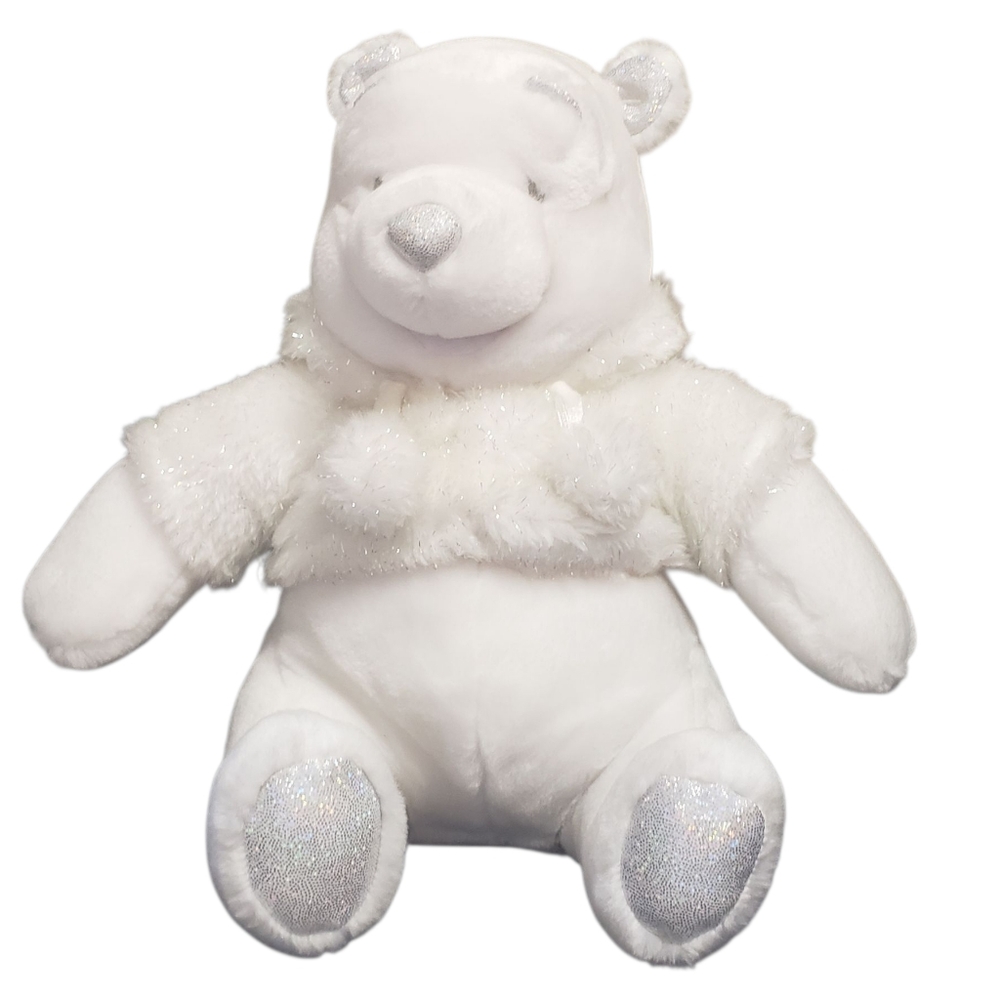 Disney Store Exclusive Plush Winnie the Pooh Snowflake Pals 12" White Sparkle